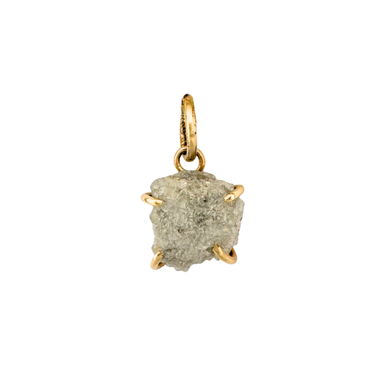 14k Gold Raw Diamond Charm