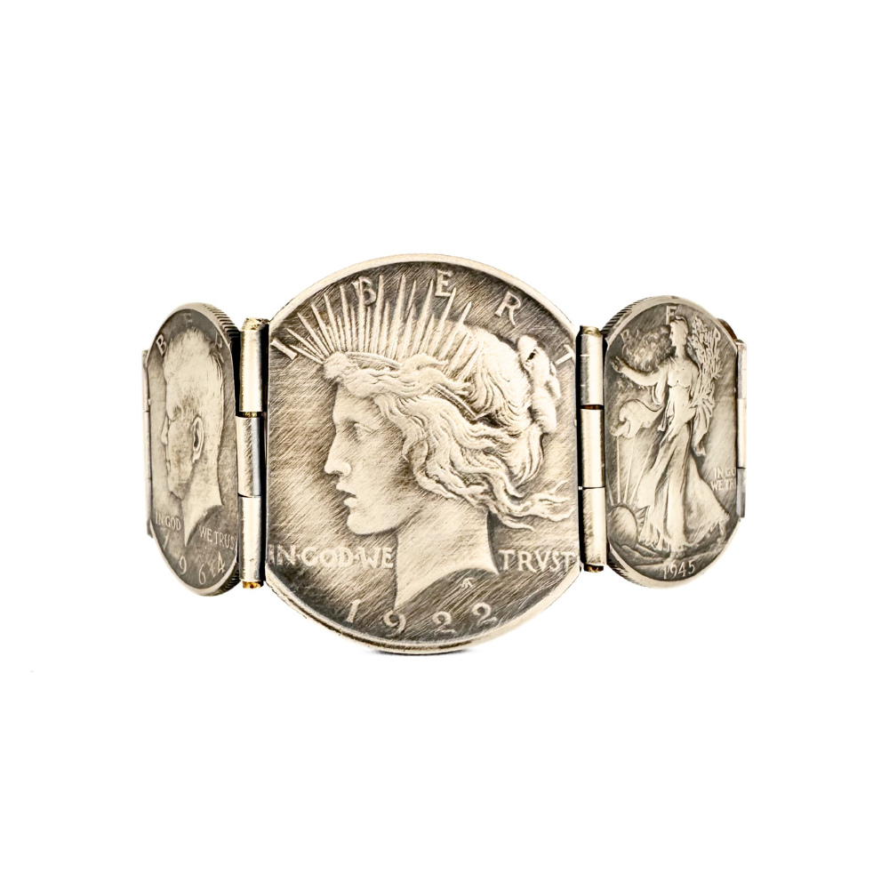 Peace Dollar Escalating Hinged Bracelet