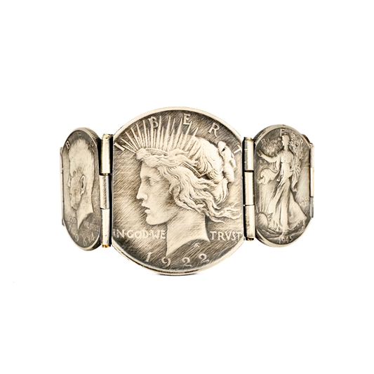 Peace Dollar Escalating Hinged Bracelet