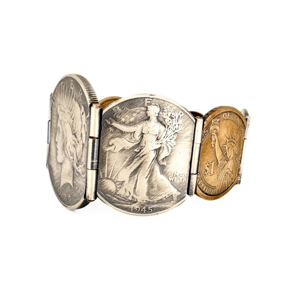 Peace Dollar Escalating Hinged Bracelet