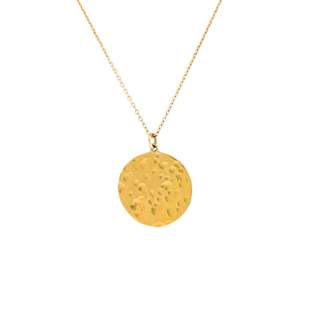 Large Hammered Circle Pendant