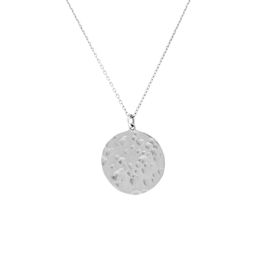 Large Hammered Circle Pendant