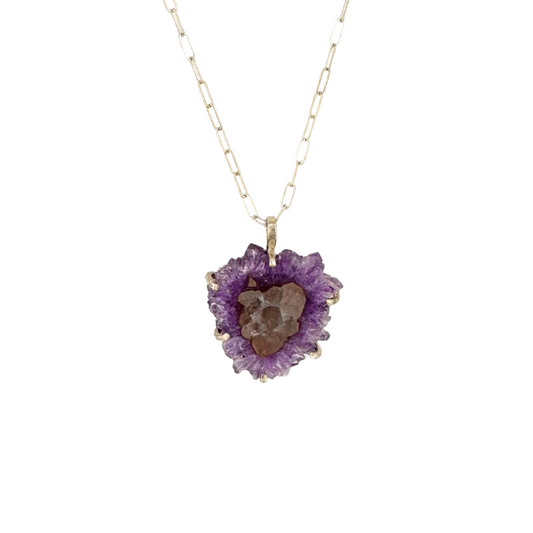 Amethyst Stalactite Slice Necklace