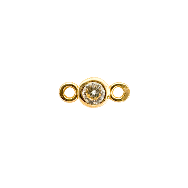 14k Gold Round Diamond Link