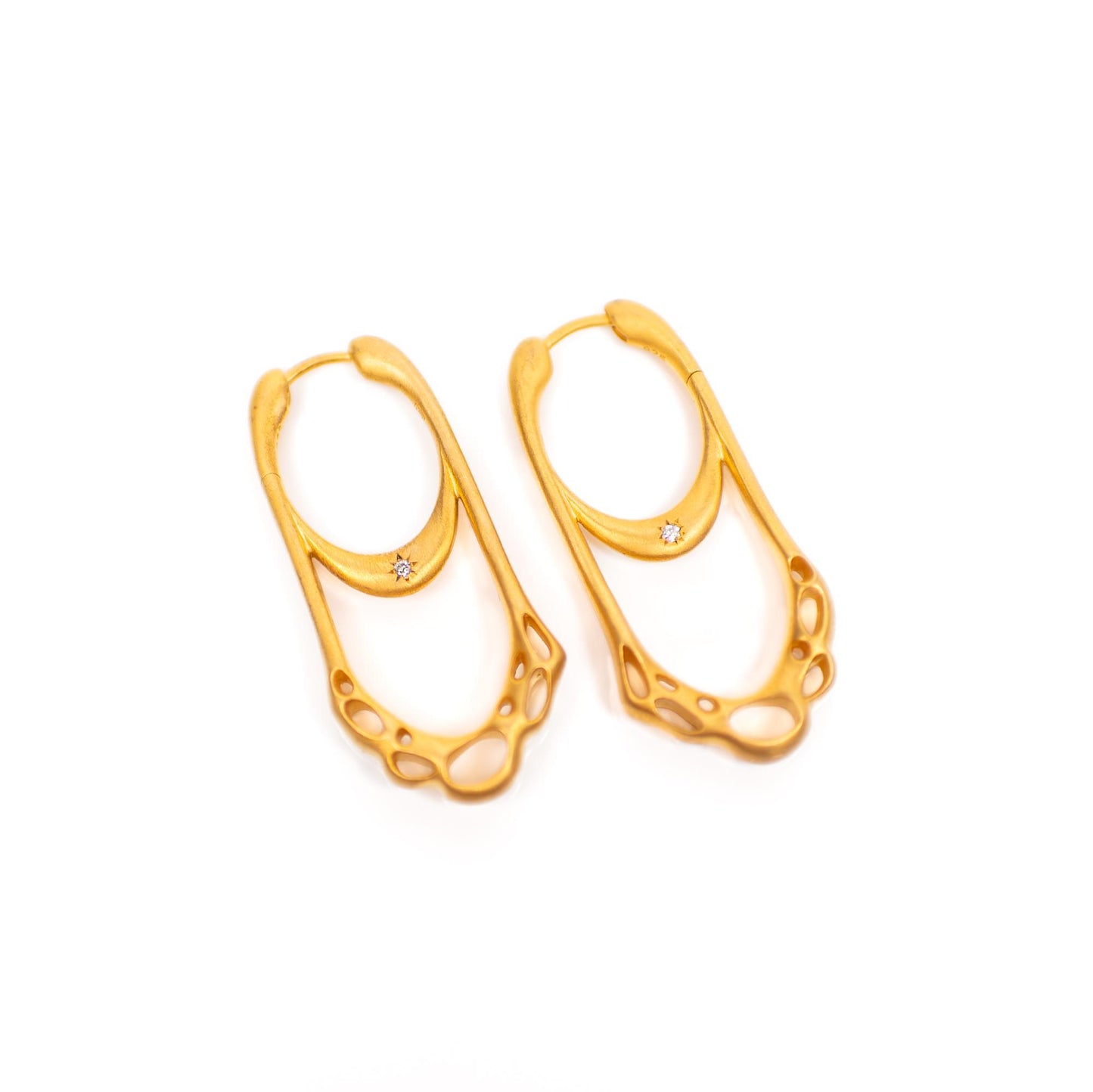 Of Sky & Sea Earrings in 14KY Vermeil Bone Dry (Satin Matte Finish)