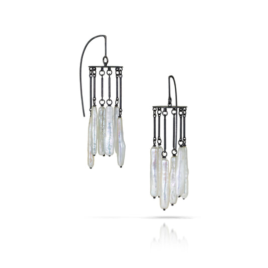 Large Bar and Loop Chandelier Earrings