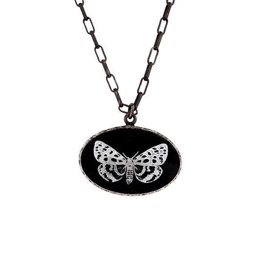 Reversible Black Marble Necklace