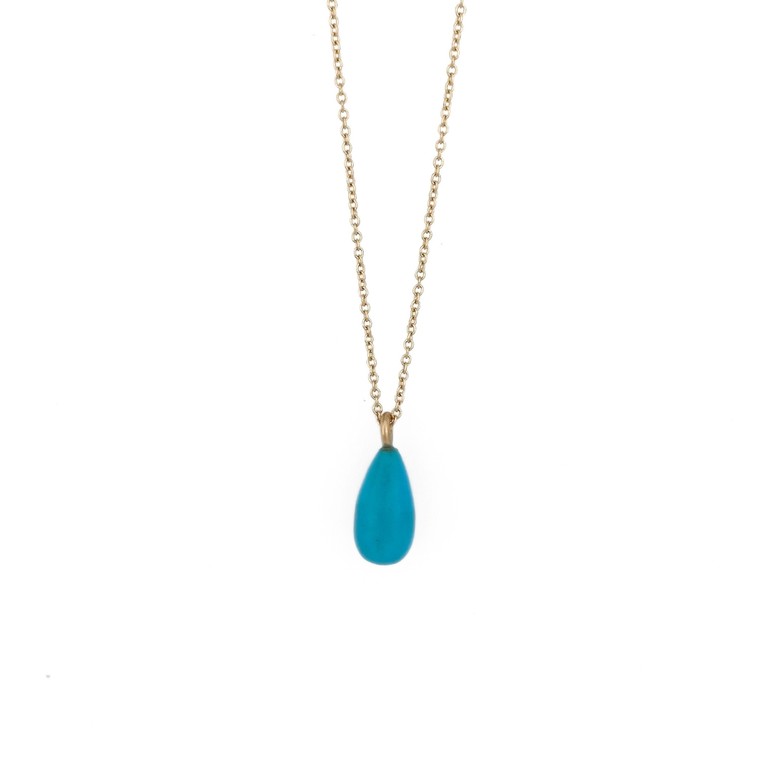 Sleeping Beauty Turquoise Teardrop Pendant