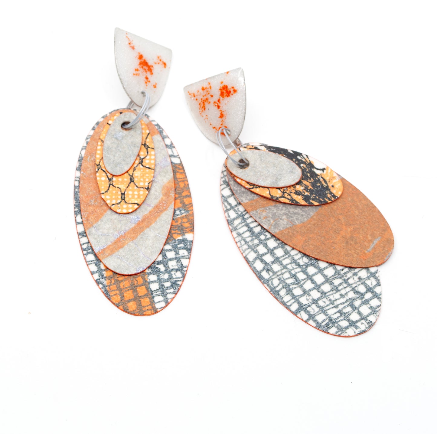 Printmaker’s Earrings - orange