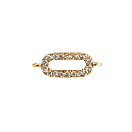 14k Gold Diamond Oval Link