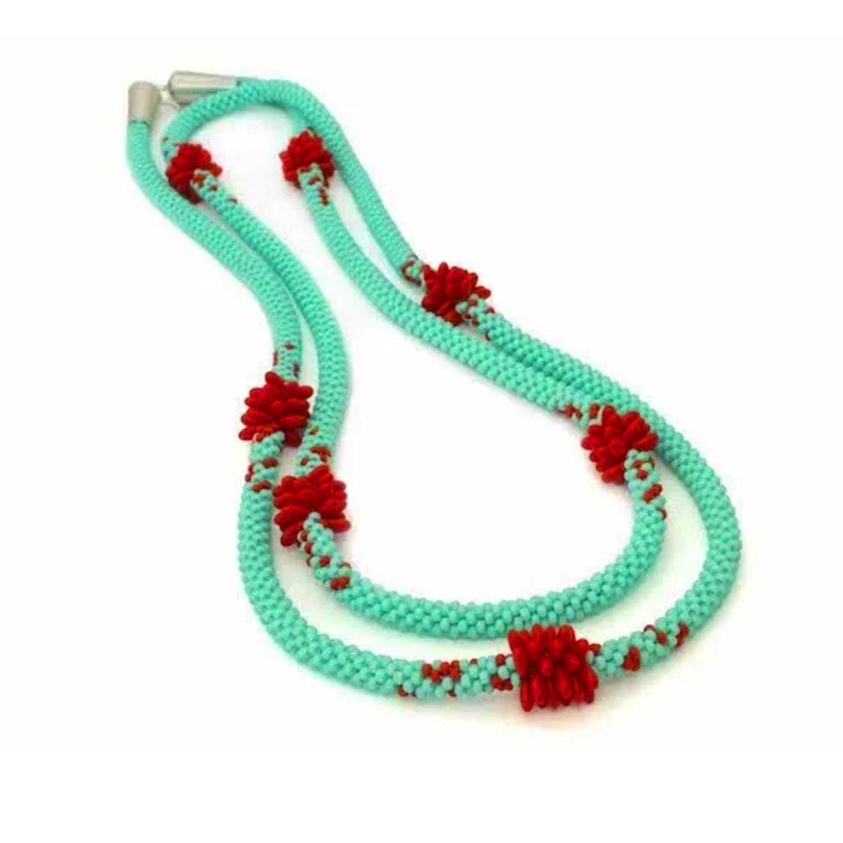 Long rice grain necklace