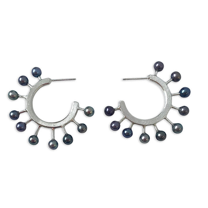 Pearly Hoops - BLACK