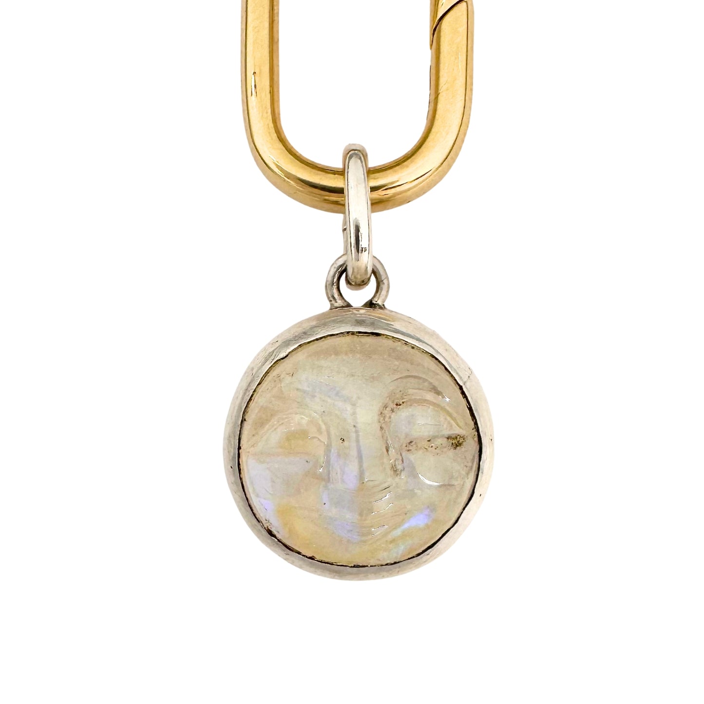 Large Moonstone Moon Face Charm