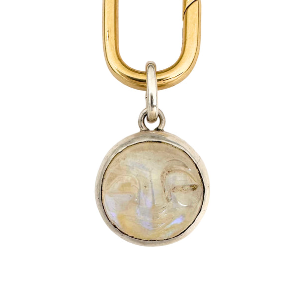 Large Moonstone Moon Face Charm