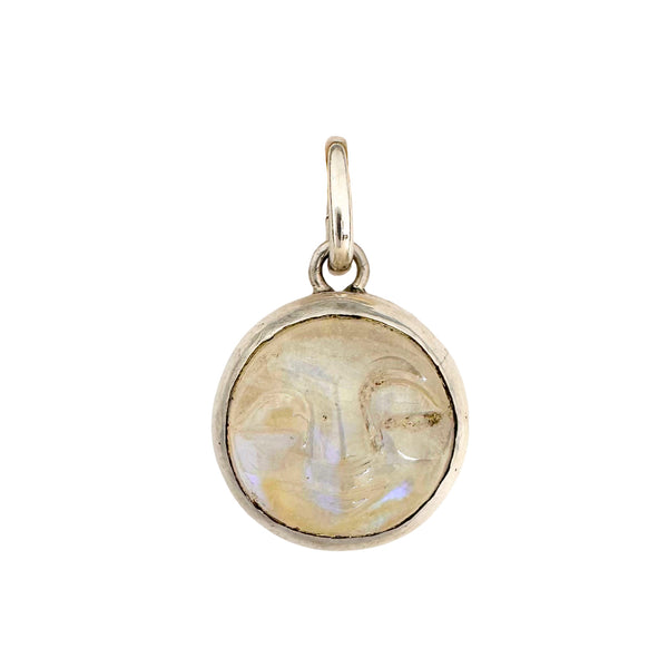 Large Moonstone Moon Face Charm