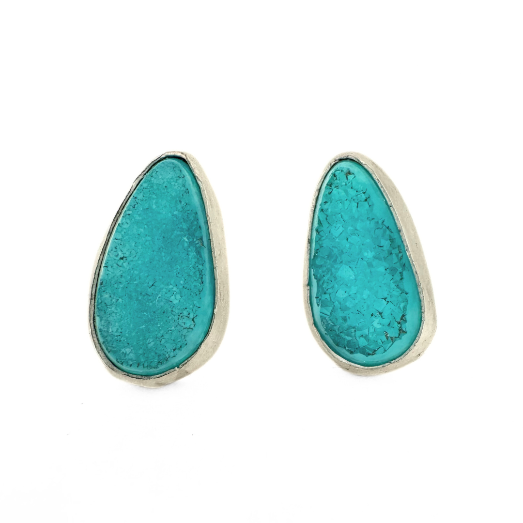 Teardrop Turquoise Druzy Earrings