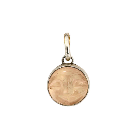 Rose Quartz Moon Face Charm