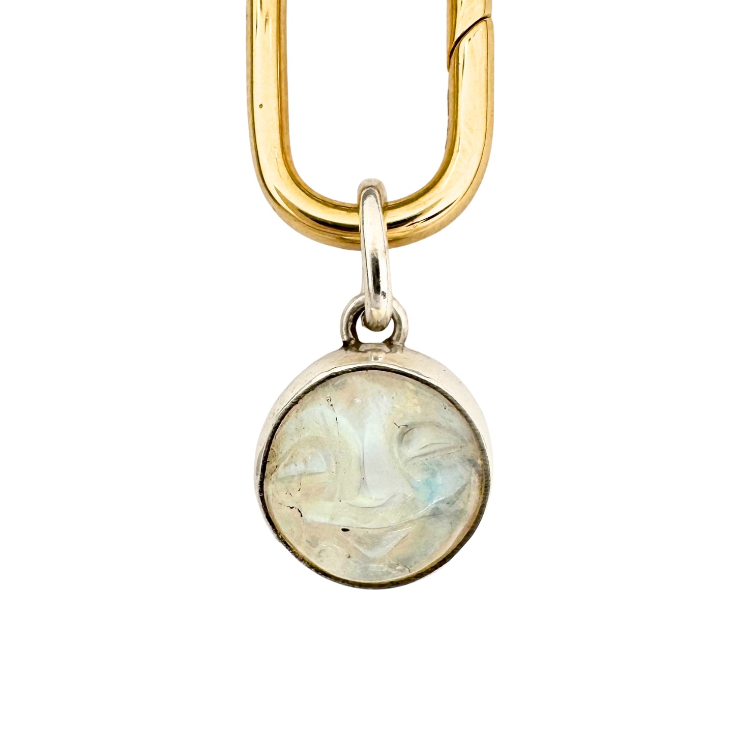 Small Moonstone Moon Face Charm