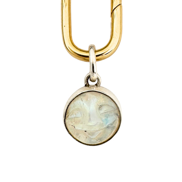 Small Moonstone Moon Face Charm