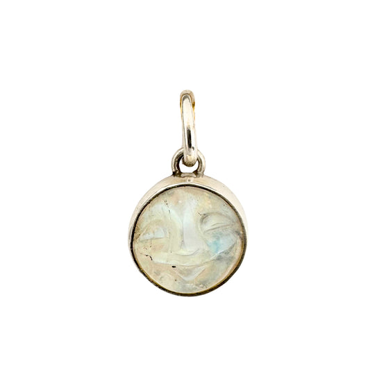 Small Moonstone Moon Face Charm