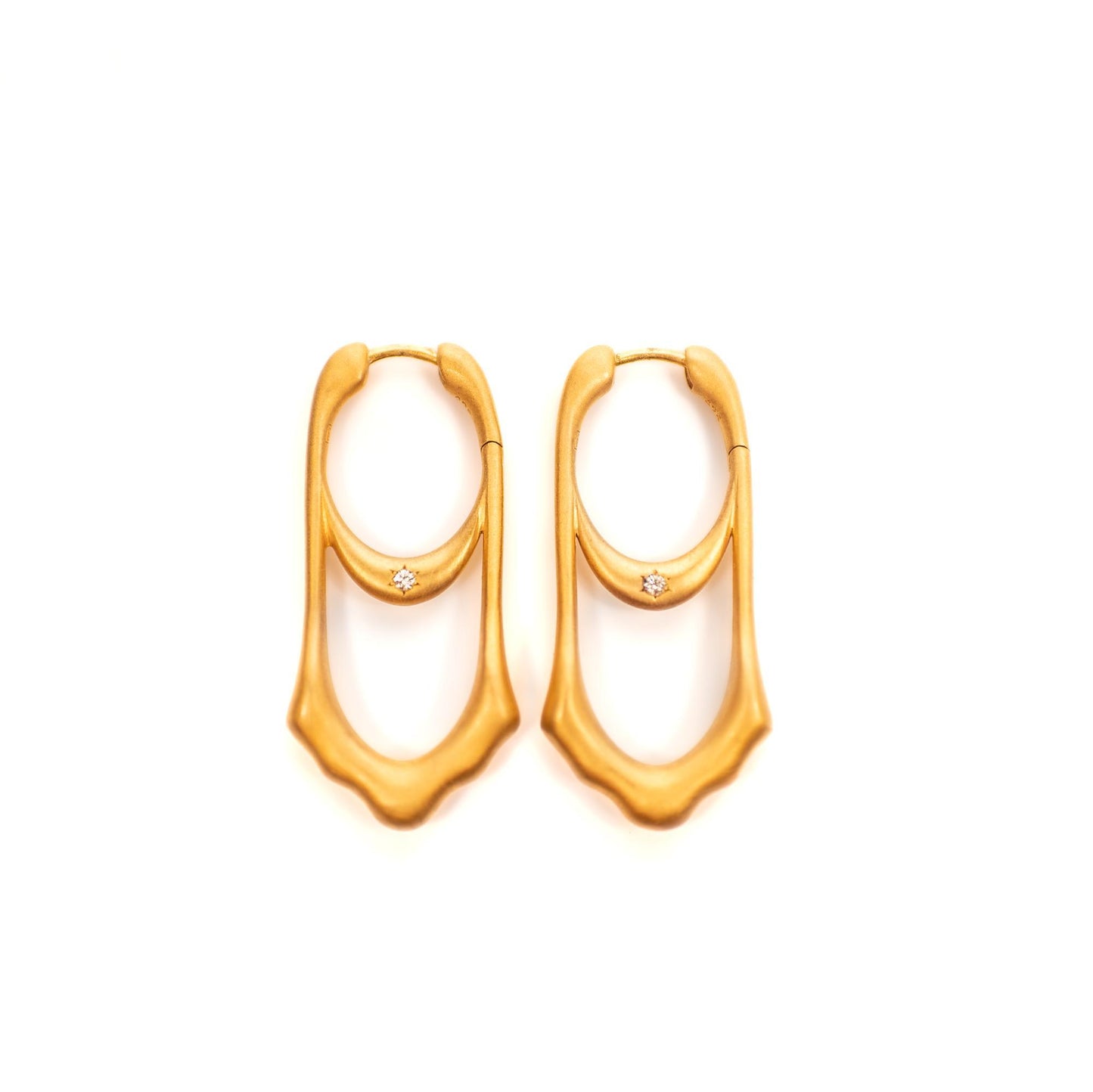 Of Heaven & Earth Earrings in 14KY Vermeil Bone Dry (Satin Matte Finish)