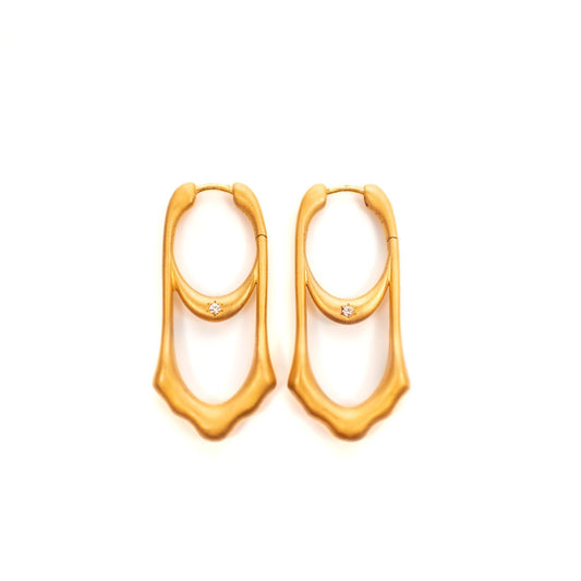 Of Heaven & Earth Earrings in 14KY Vermeil Bone Dry (Satin Matte Finish)