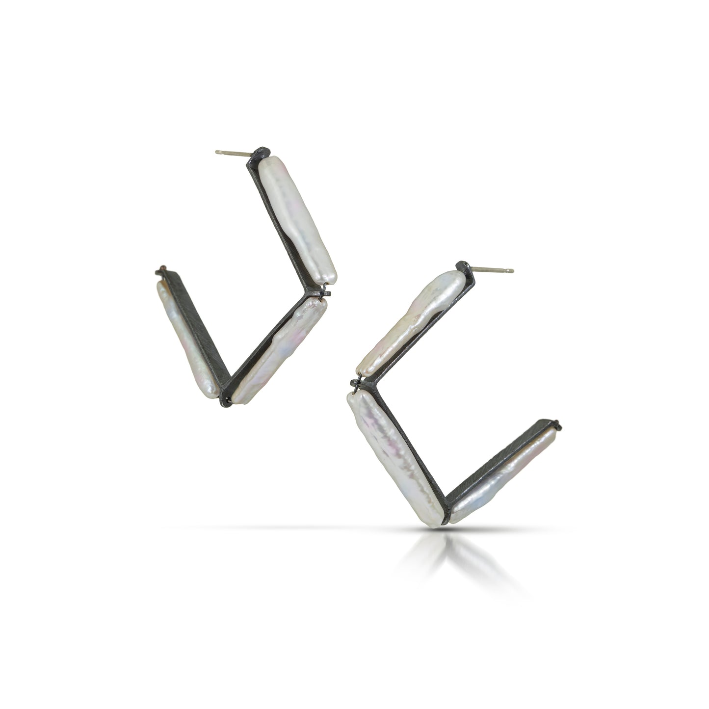 Small Angled Hoop Earrings