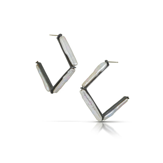 Small Angled Hoop Earrings