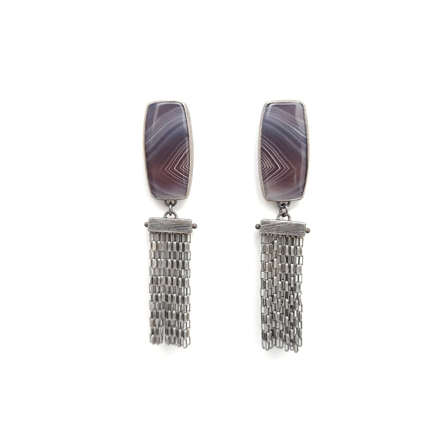 Botswana Agate Fringe Earrings