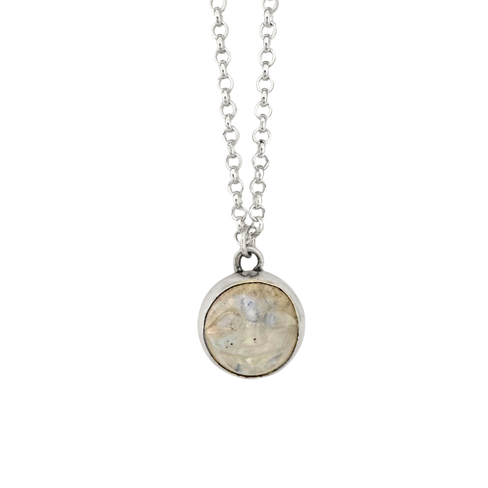 Moon stone Moon Face Pendant Small