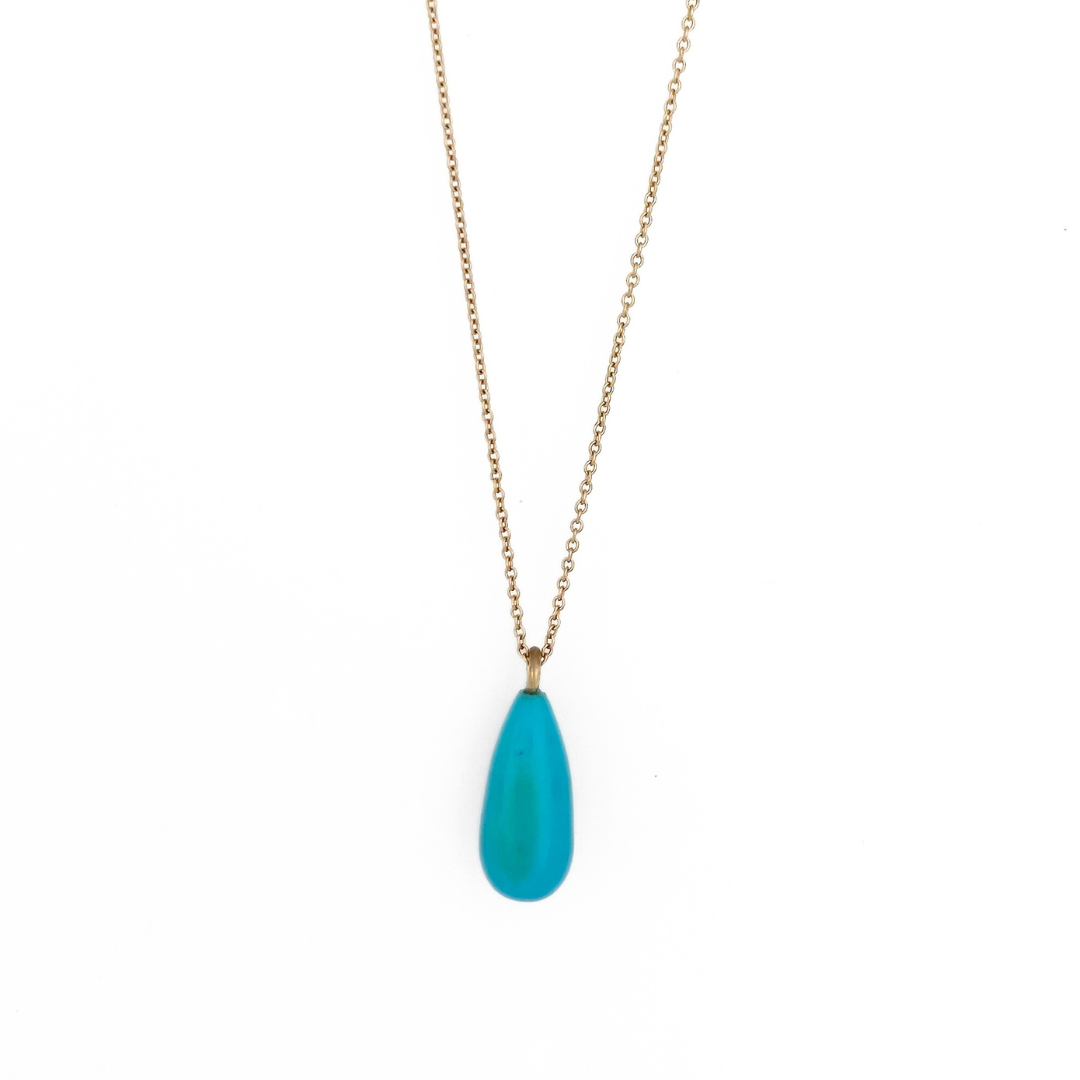 Sleeping Beauty Turquoise Teardrop Pendant