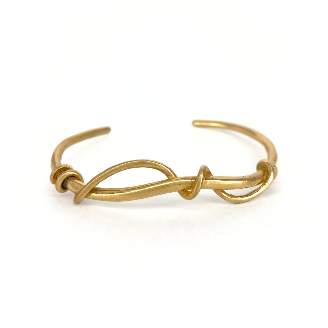 14k Twisted Vine Cuff Yellow or White Gold Bracelet