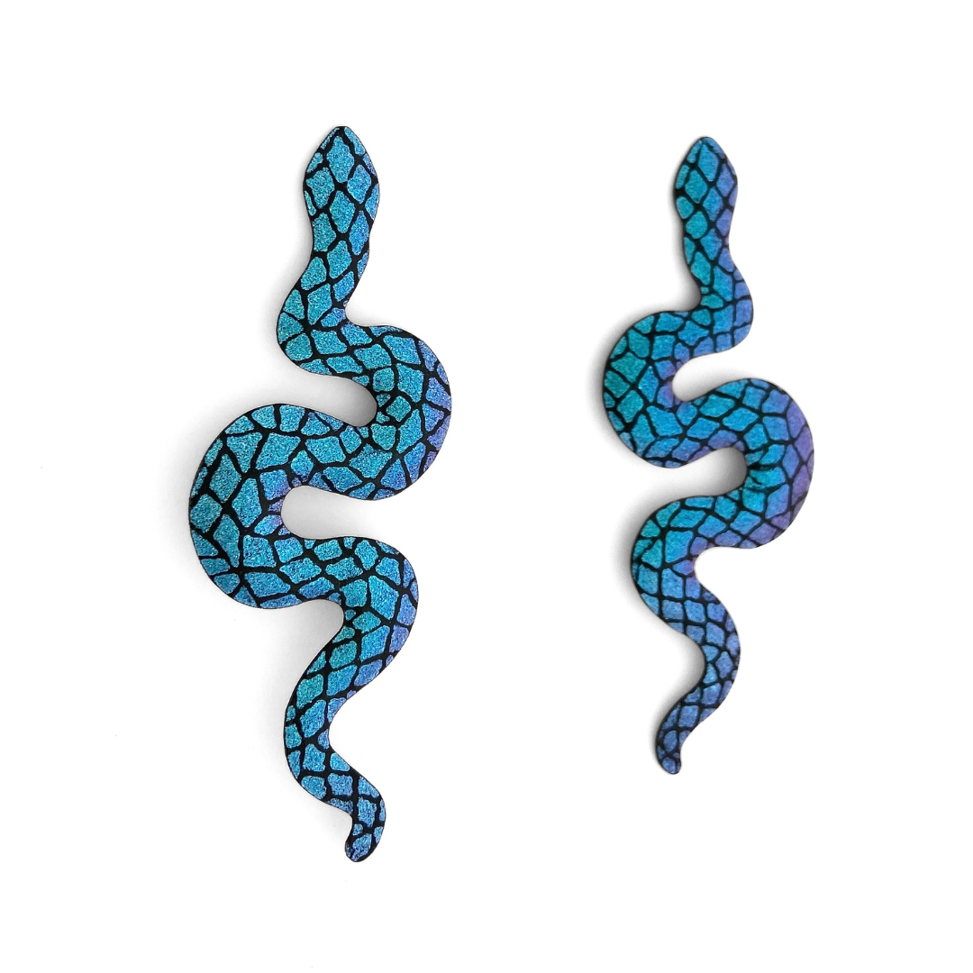 Cyan Snakebite Earrings Posts