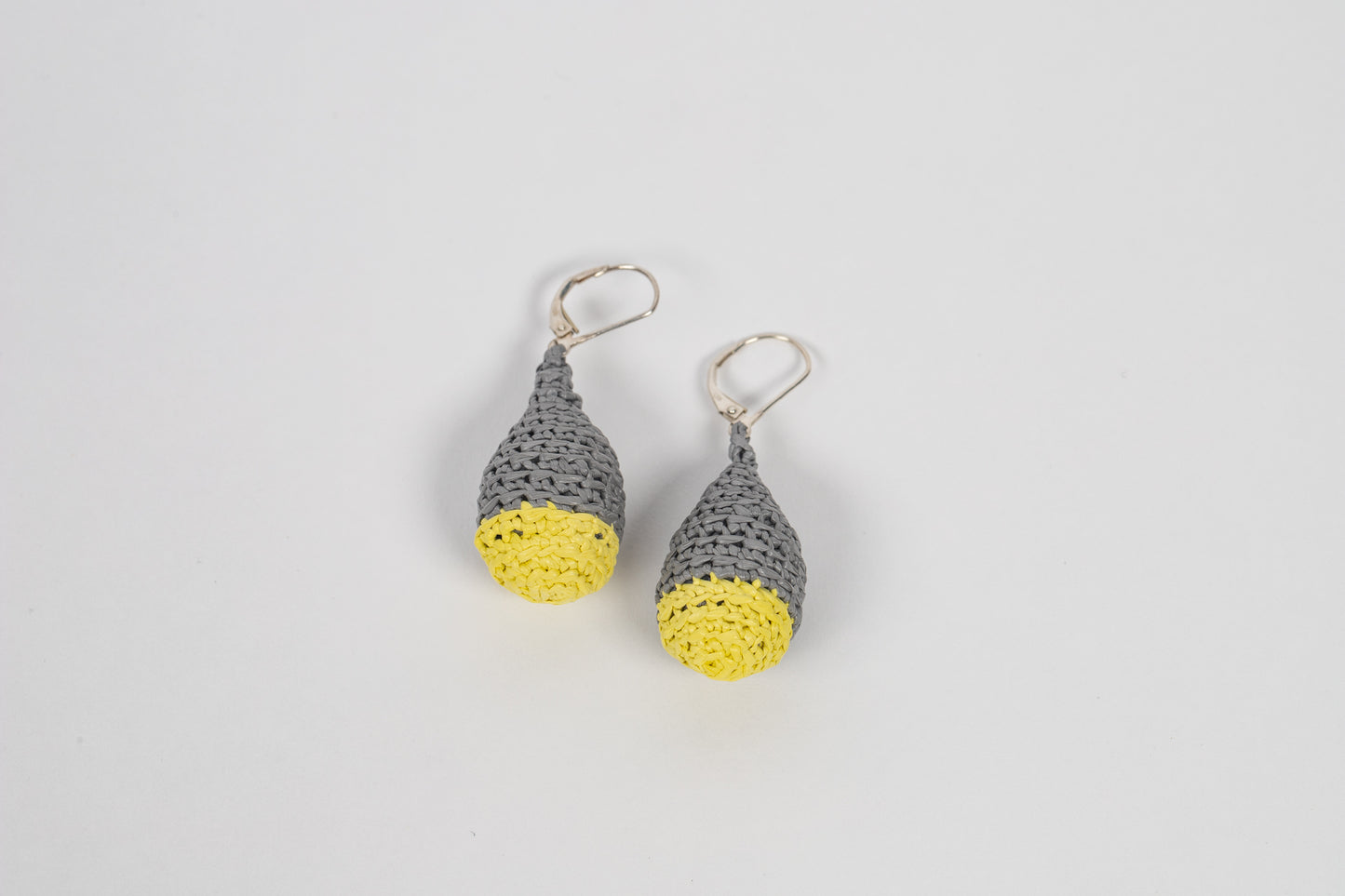 gray/yellow drop earrings