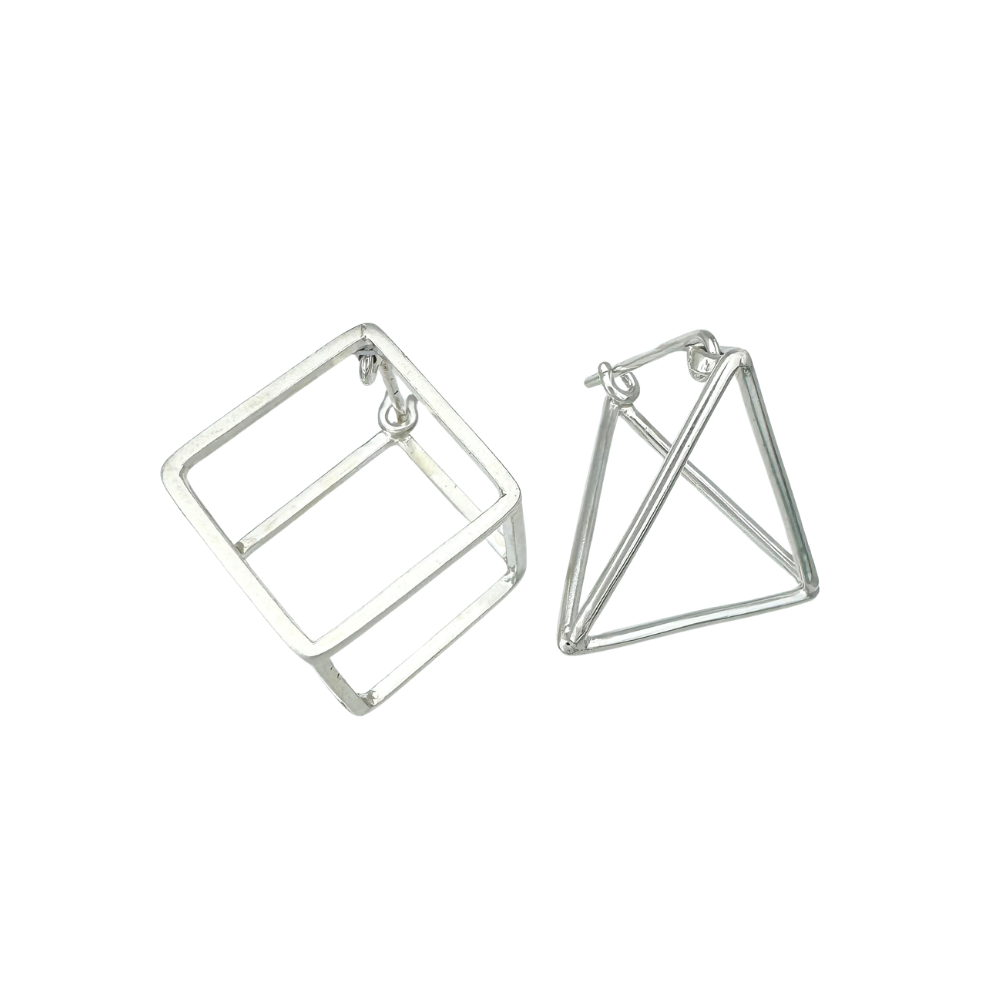 Asymetrical Prism-Cubed (Earrings)
