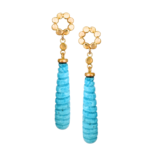 Turquoise Teardrop and Floret Posts