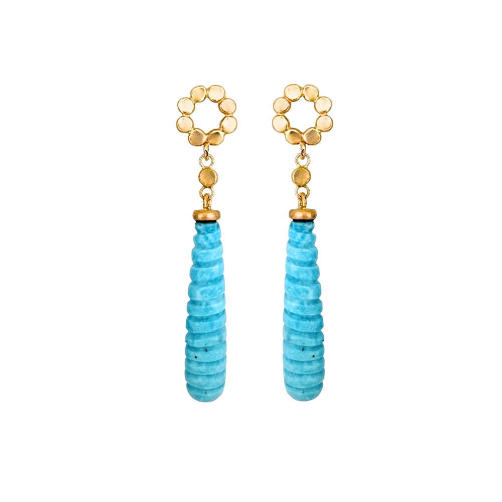 Turquoise Teardrop and Floret Posts