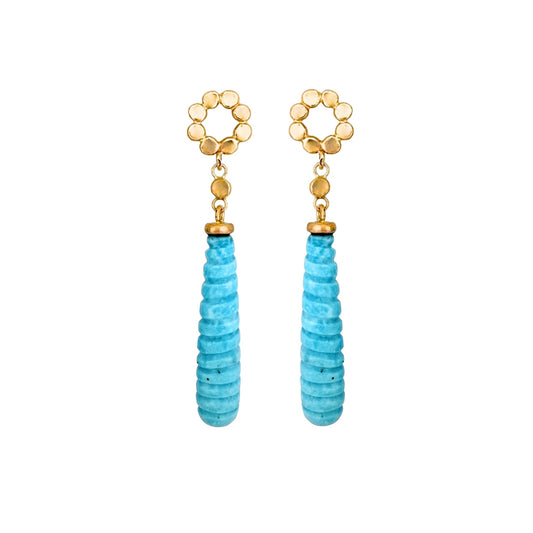 Turquoise Teardrop and Floret Posts
