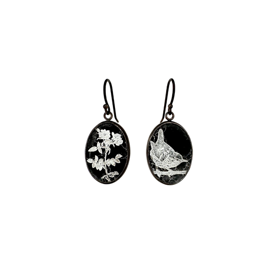 Black Marble Earrings