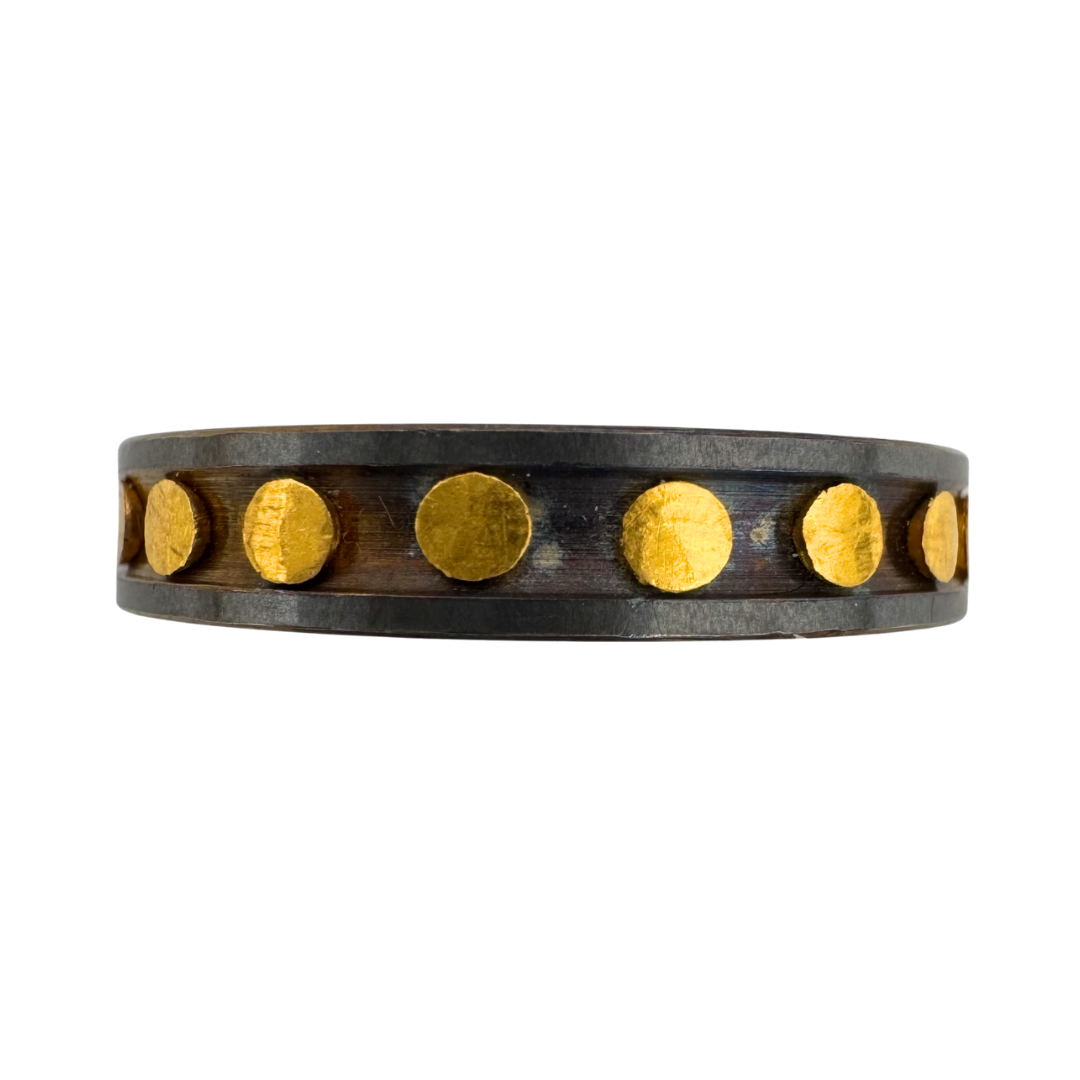 Titanium band with 24K gold rivets