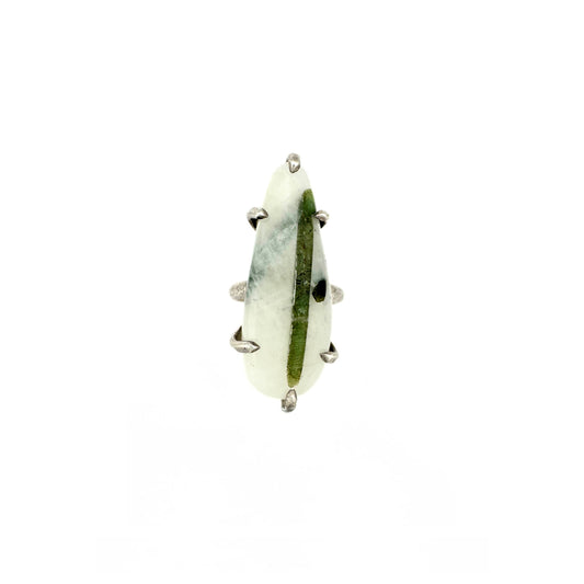 Tourmaline Crystals in Matrix Ring