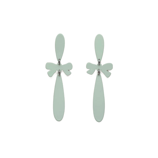 2pc Simple Drops with Bows – Moss