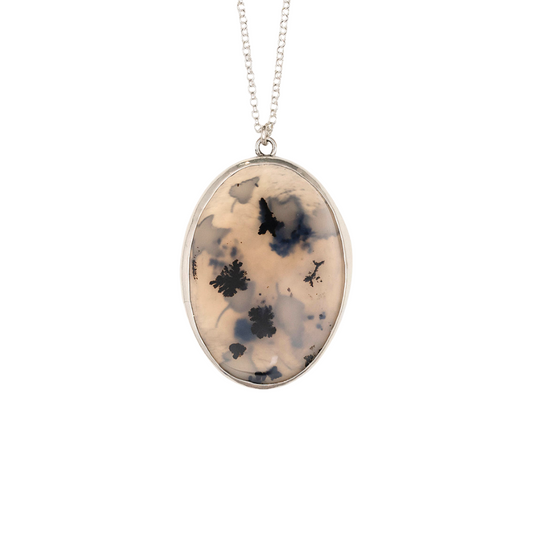 Montana Agate Pendant with Leaves