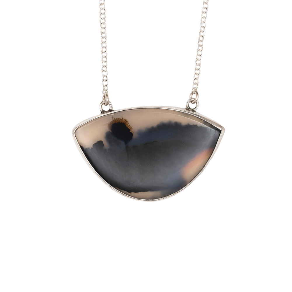 Montana Agate Pendant with Bird
