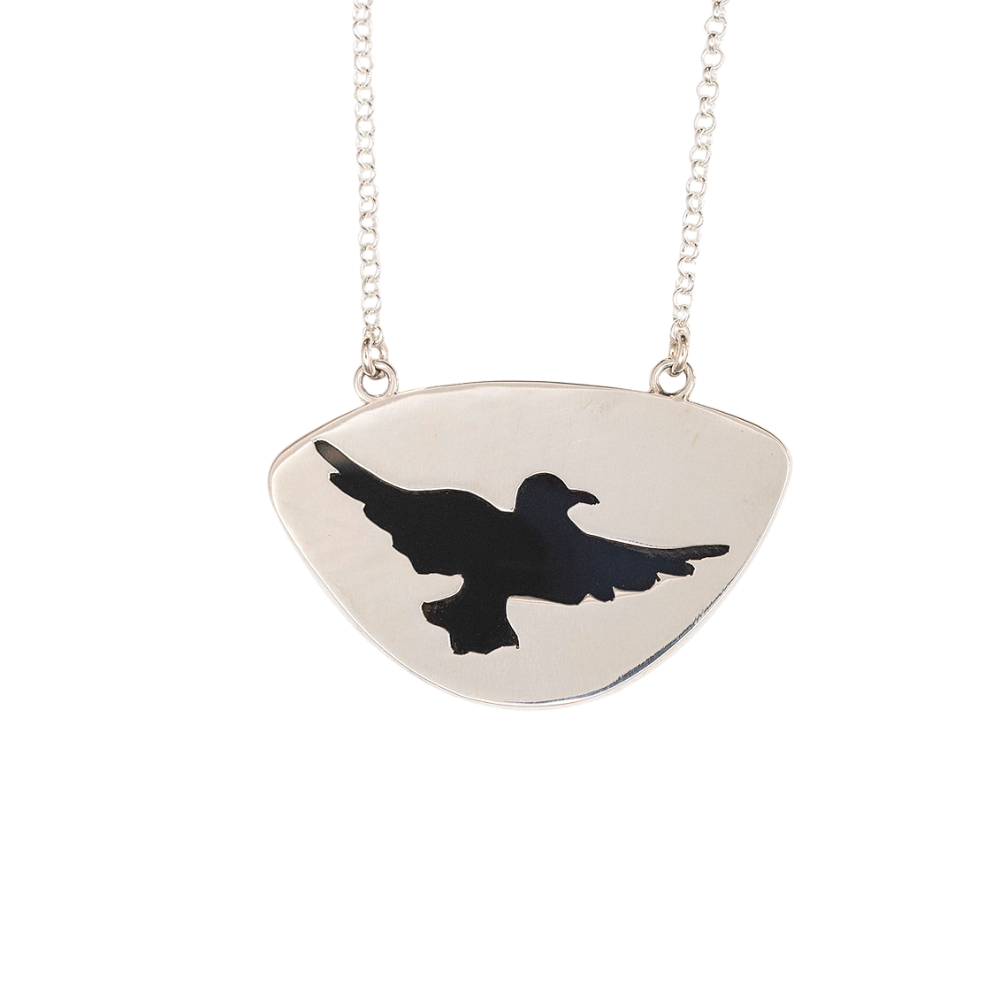 Montana Agate Pendant with Bird