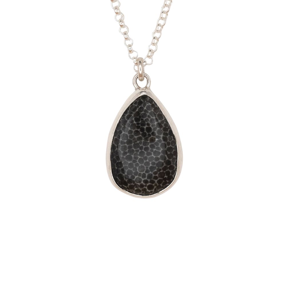 Teardrop Poppy Jasper Pendant with Plant