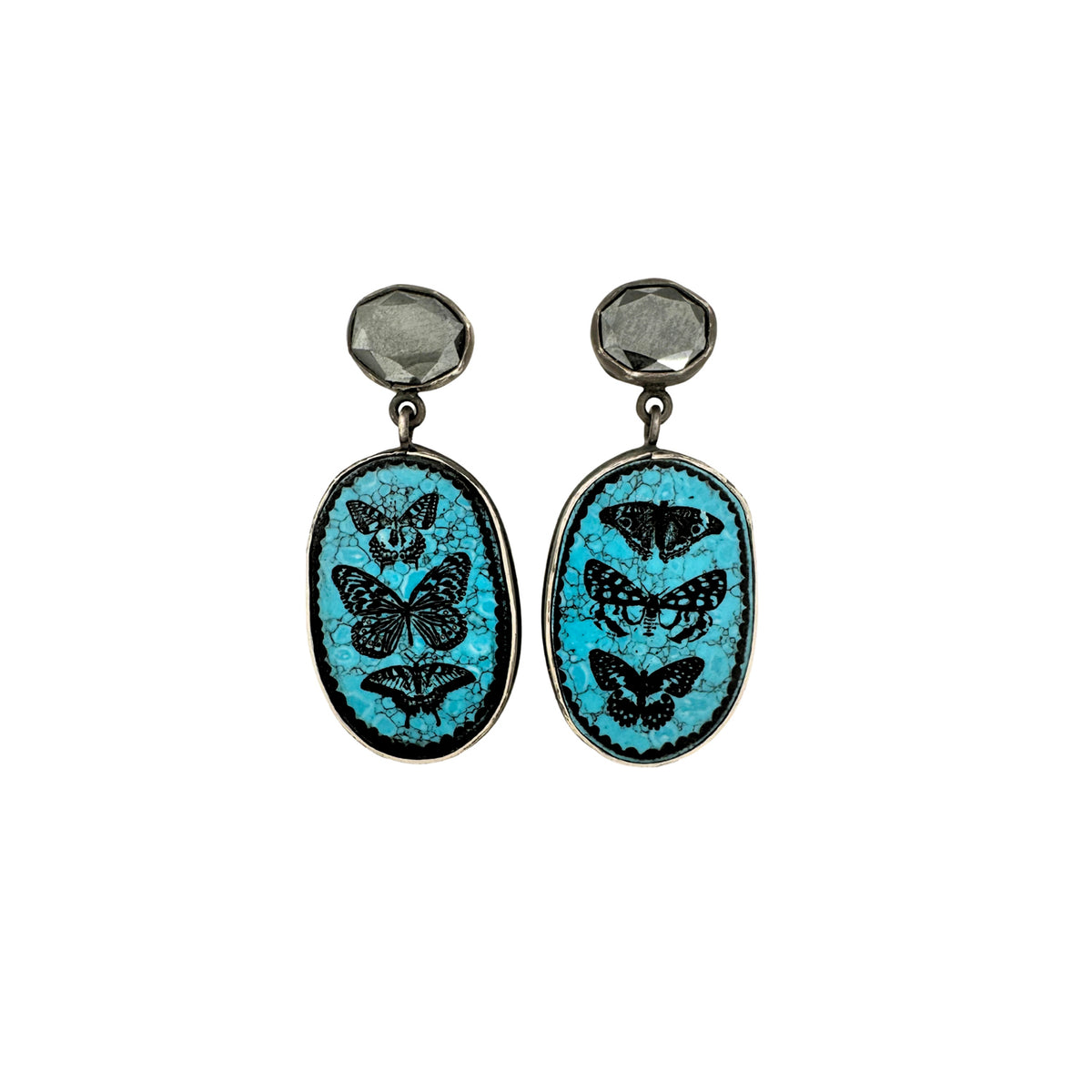 Turquoise and Hematite Earrings