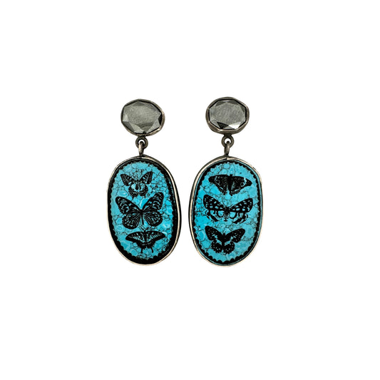 Turquoise and Hematite Earrings