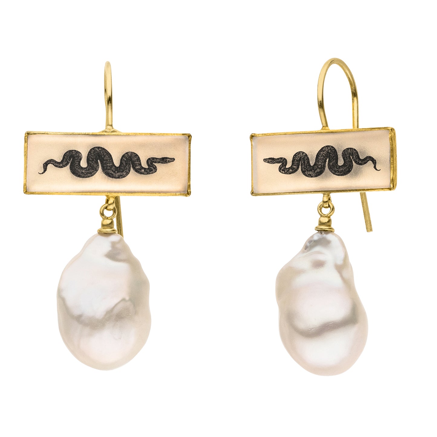 Serpent Baroque Pearl Earhangers