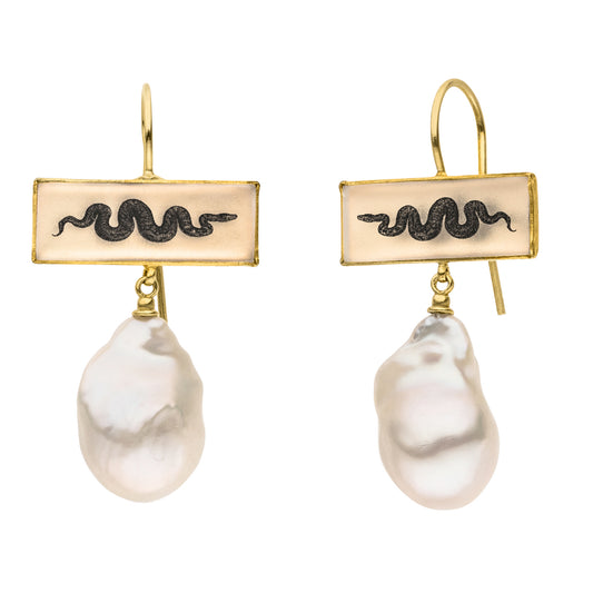 Serpent Baroque Pearl Earhangers